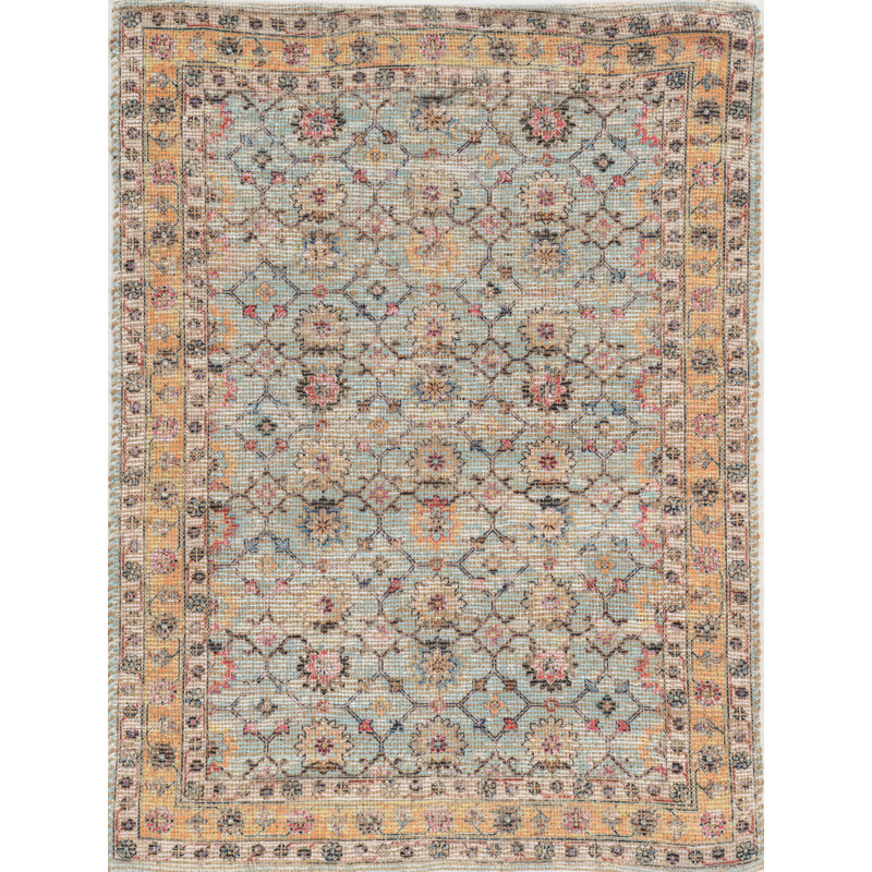 Harker Handwoven Flatweave Beige/Light Blue/Orange Area Rug & Reviews